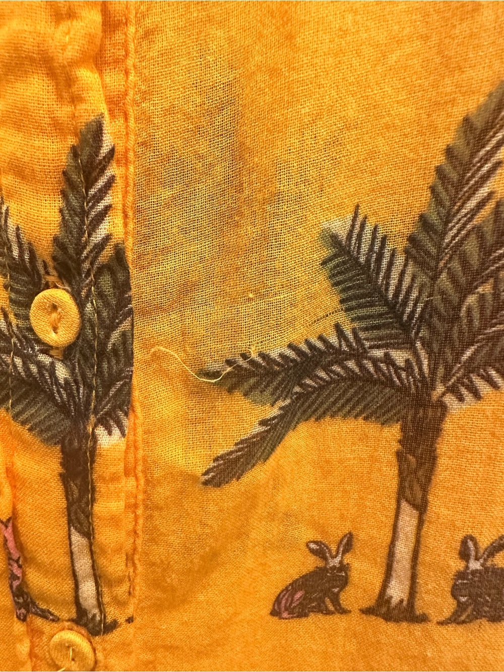 Coniglio Palm Beach Classic Button Down in Yellow Palm Print - Picture 5 of 6